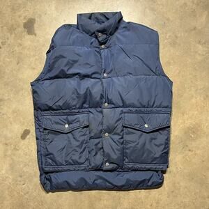 Vintage 80s Manor House Navy Goose Down Puffer Vest
